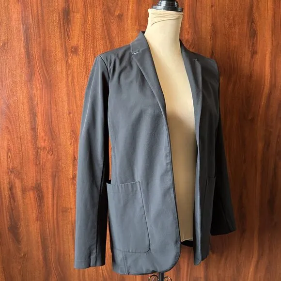 Athleta Urban Commute Blazer Jacket Size Medium Black Travel Career Work