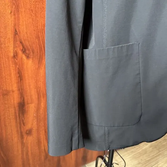 Athleta Urban Commute Blazer Jacket Size Medium Black Travel Career Work