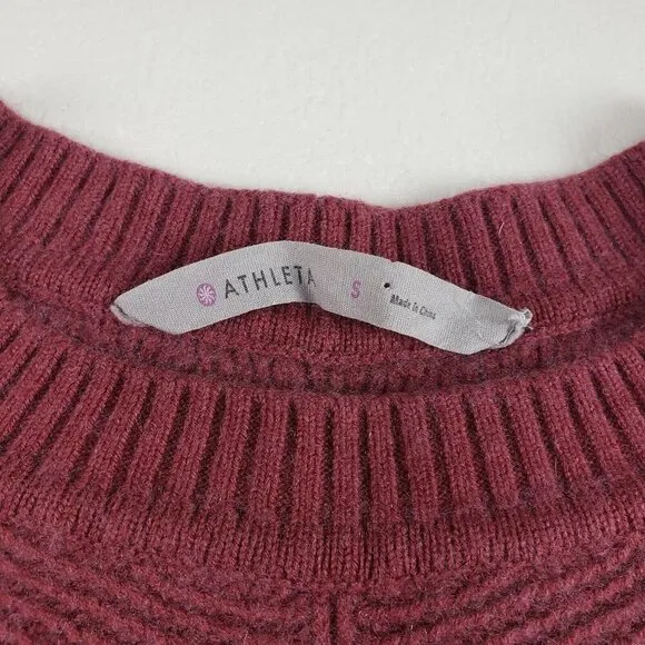Athleta Wool Cashmere Habitat Sweater Womens Small Pink Long Sleeve Pullover