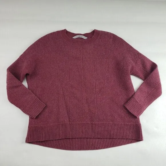 Athleta Wool Cashmere Habitat Sweater Womens Small Pink Long Sleeve Pullover