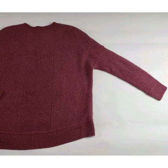 Athleta Wool Cashmere Habitat Sweater Womens Small Pink Long Sleeve Pullover