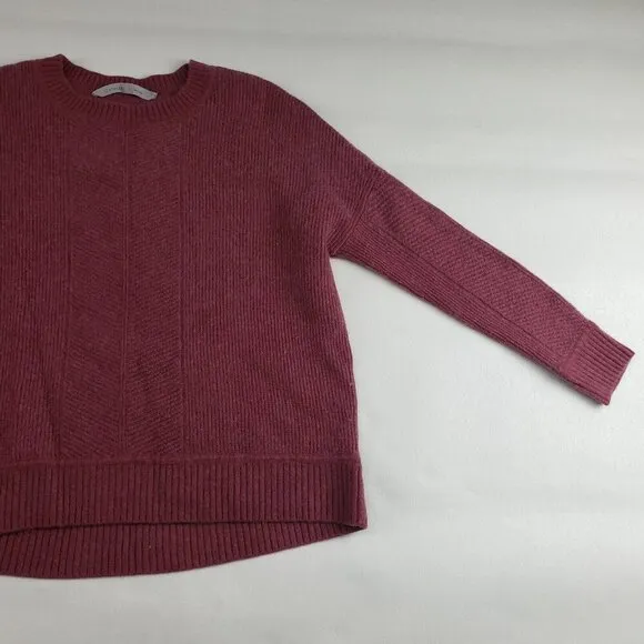 Athleta Wool Cashmere Habitat Sweater Womens Small Pink Long Sleeve Pullover