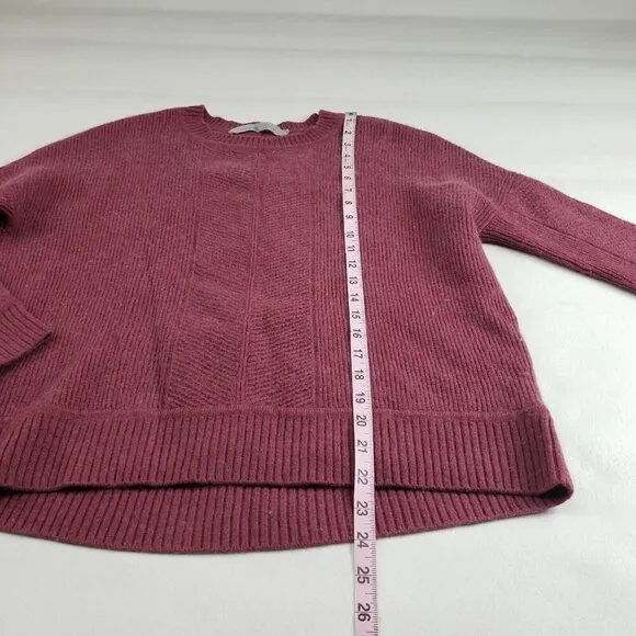 Athleta Wool Cashmere Habitat Sweater Womens Small Pink Long Sleeve Pullover