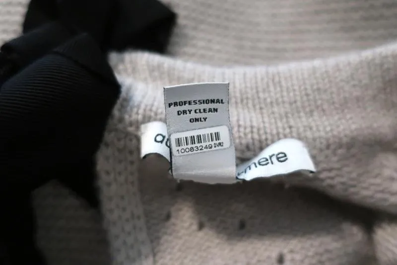 Autumn Cashmere Tie-Back Sweater Light Gray Pointelle Knit Size Extra Small