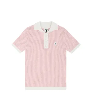 AVEN  Boucle Collar Knit - Pink