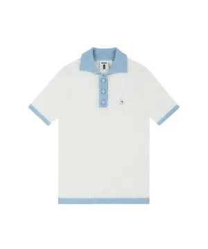 AVEN  Boucle Collar Knit - White