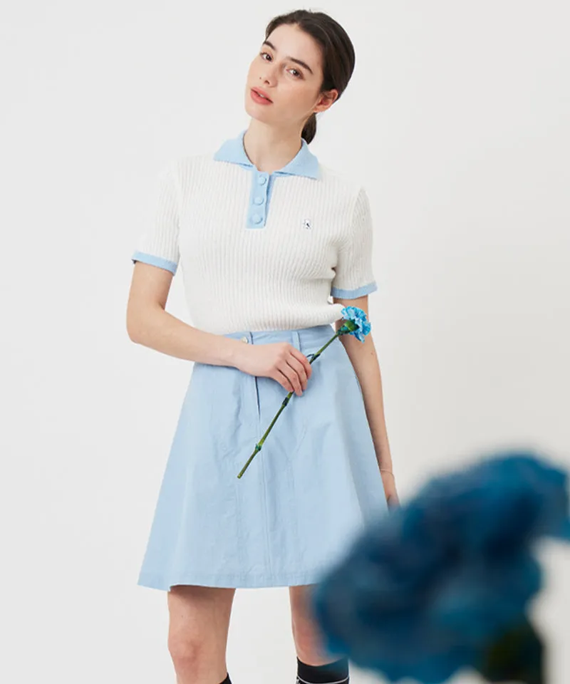 AVEN  Boucle Collar Knit - White