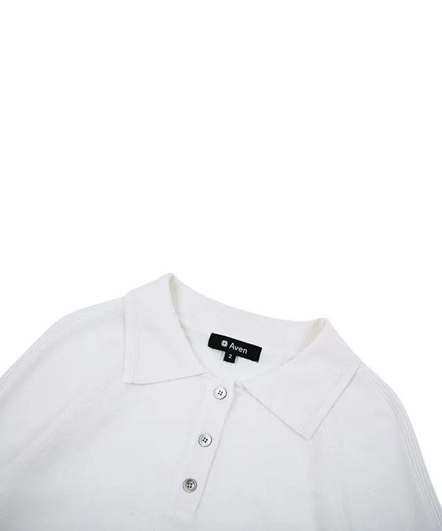 AVEN Men's Basic Polo Knit - White