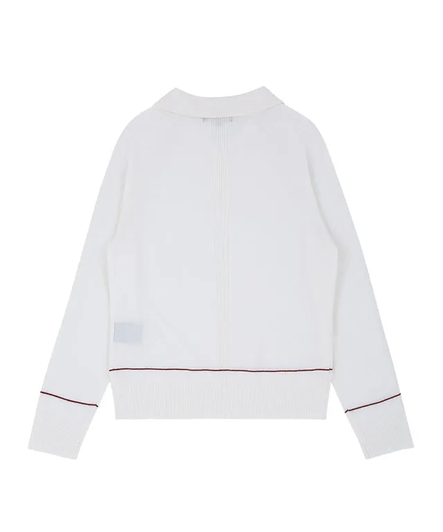 AVEN Women's Basic Polo Knit - White