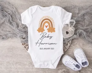 Baby Announcement - Neutral Rainbow Baby