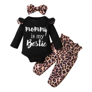 Baby Girls Ruffle Long Sleeve Vest & Leopard Print Trousers