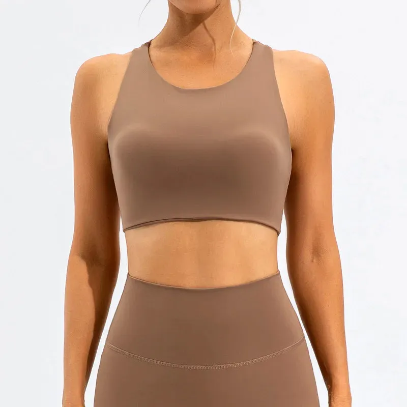 Back Sexy Sports Bra - Shock-Proof Gym Tank Top, Yoga Stretch Nylon Sports Underwear, Workout Women's Vest