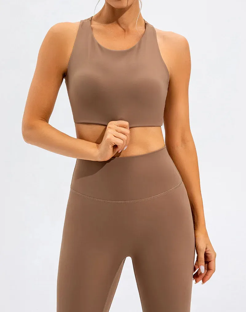 Back Sexy Sports Bra - Shock-Proof Gym Tank Top, Yoga Stretch Nylon Sports Underwear, Workout Women's Vest