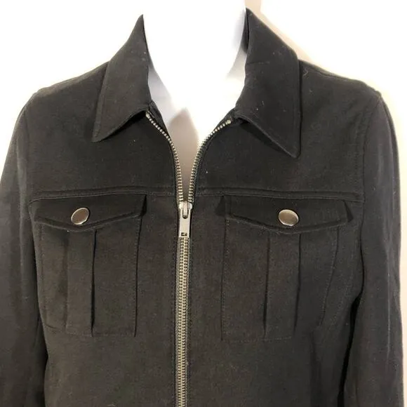 Banana Republic Black Zip Front Blazer Career Jacket Women's Size XS