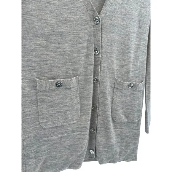 BANANA REPUBLIC Size XS Italian Cashmere Long Cardigan Sweater Marled Tan Gray