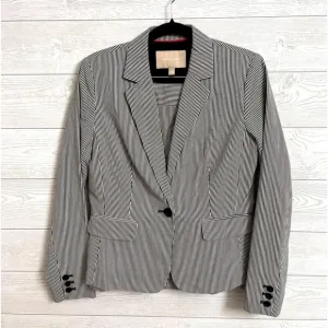 Banana Republic Women’s Black Striped Skirt &amp; Blazer Suit Size 6