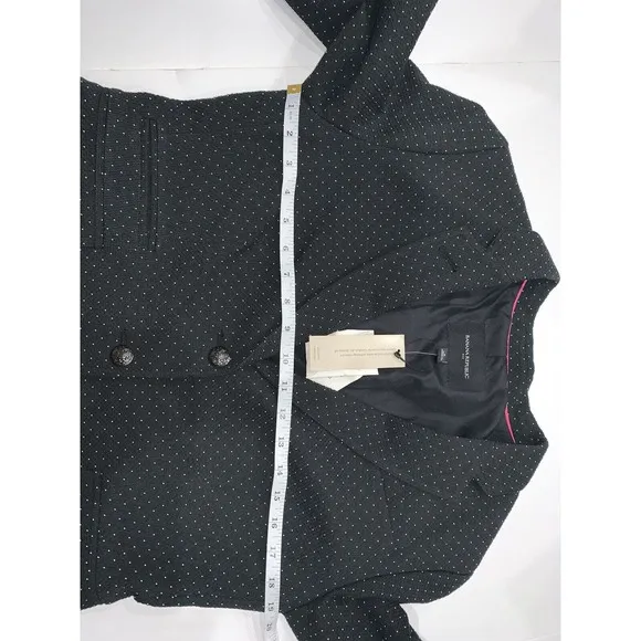 Banana Republic Women’s Blazer Size 8 Black Two Button Polka Dot Textured