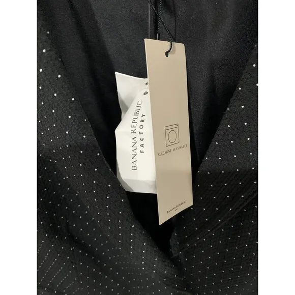 Banana Republic Women’s Blazer Size 8 Black Two Button Polka Dot Textured