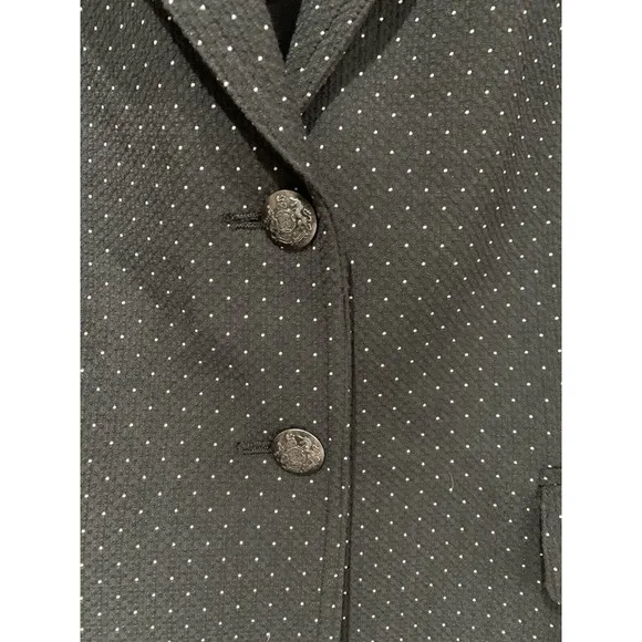 Banana Republic Women’s Blazer Size 8 Black Two Button Polka Dot Textured