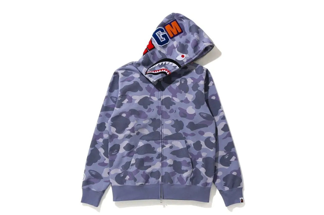 BAPE Shark "Color Camo" Full Zip Hoodie Purple