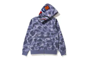 BAPE Shark "Color Camo" Full Zip Hoodie Purple