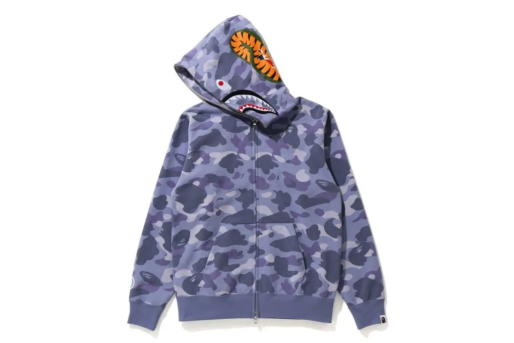 BAPE Shark "Color Camo" Full Zip Hoodie Purple