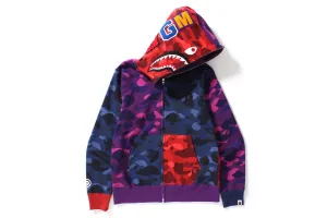 BAPE Shark "Crazy Color Camo" Full Zip Hoodie Multi