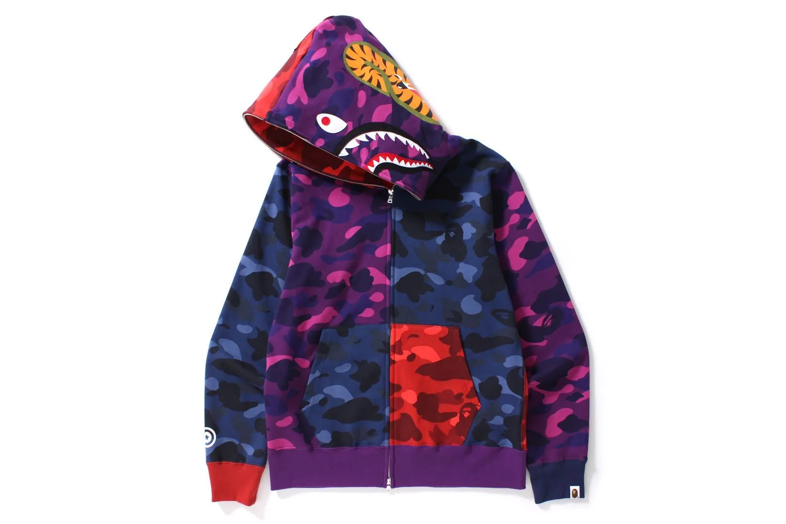 BAPE Shark "Crazy Color Camo" Full Zip Hoodie Multi