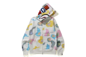 BAPE Shark "Def Camo" Full Zip Hoodie White