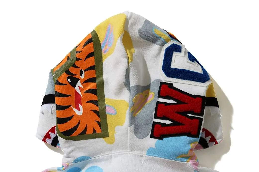 BAPE Shark "Def Camo" Full Zip Hoodie White