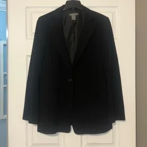 Black Ann Taylor Suit Jacket Blazer Size 14