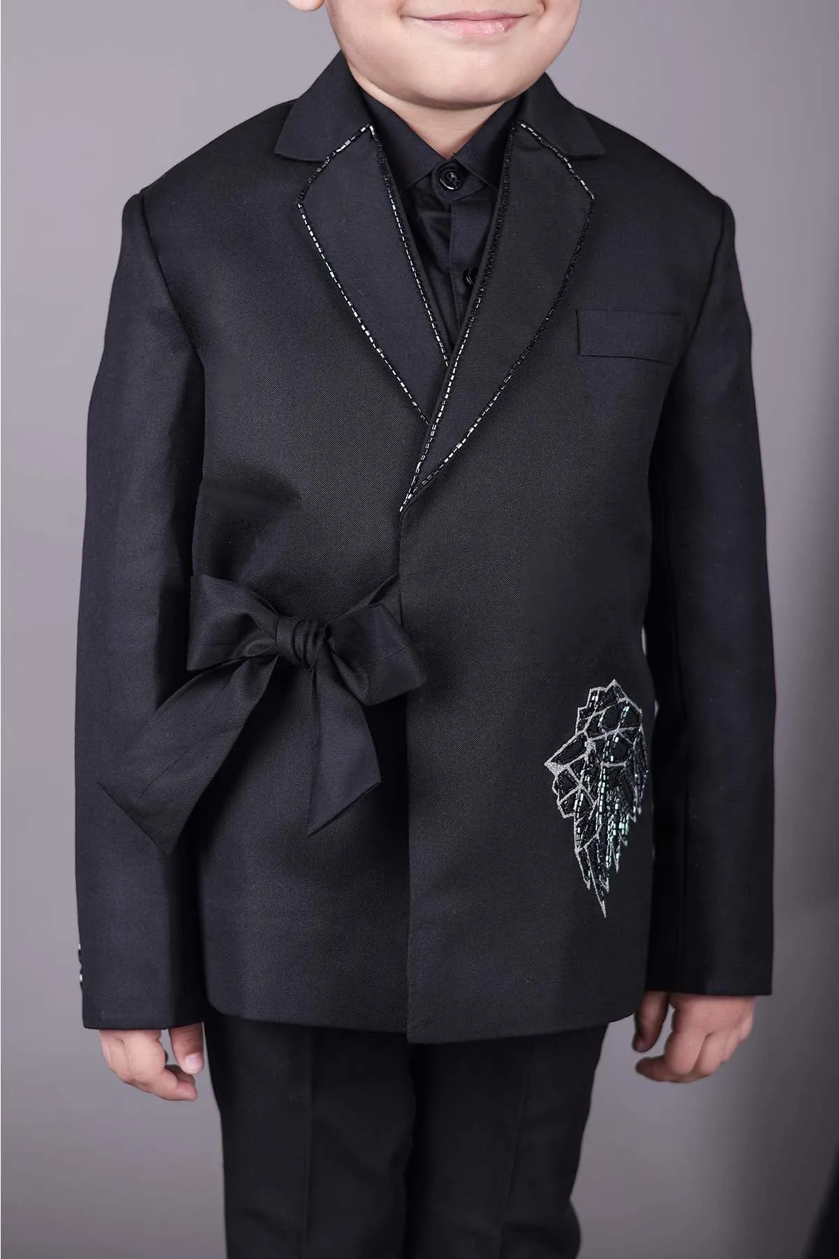 Black Embroidered Blazer & Pants