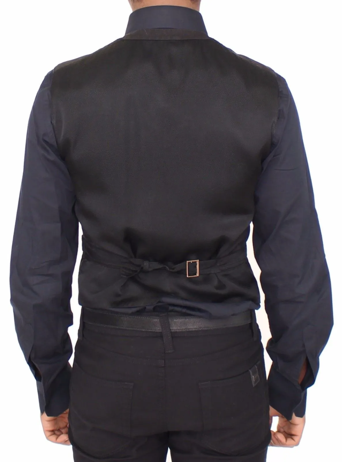 Black Flax Cotton Dress Vest Blazer