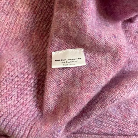 Black Goat Cashmere Pullover Round Neck Sweater Pink Heather Womens Medium