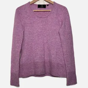 Black Goat Cashmere Pullover Round Neck Sweater Pink Heather Womens Medium