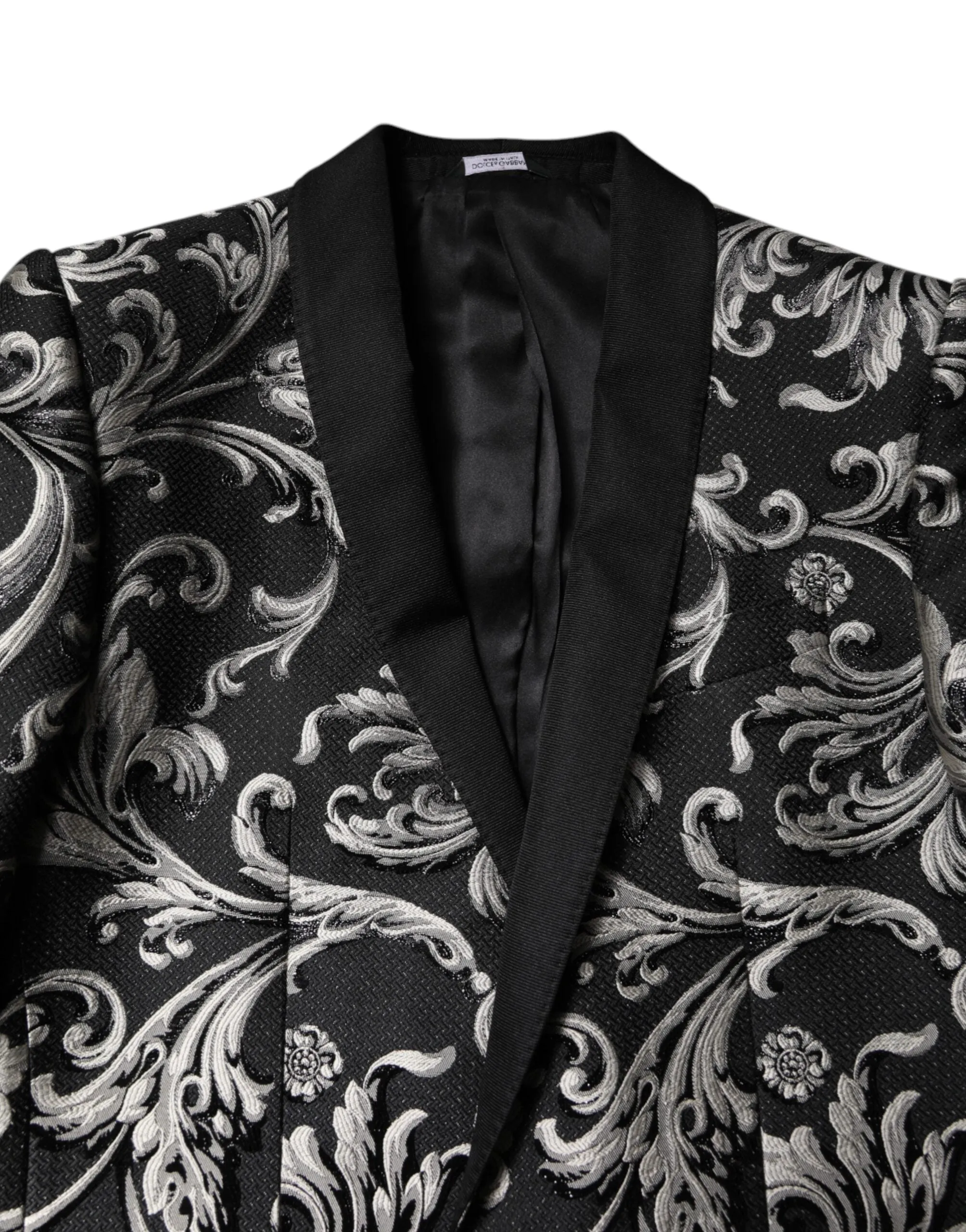 Black Gray MARTINI Jacquard Men 3 Piece Suit