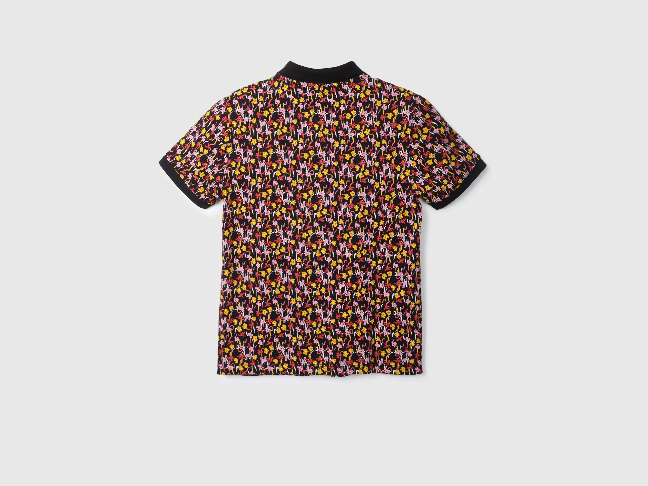 Black Printed Polo T-Shirt
