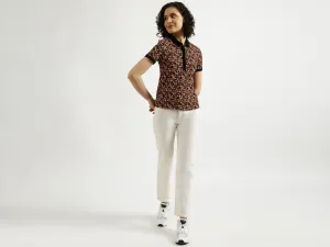 Black Printed Polo T-Shirt
