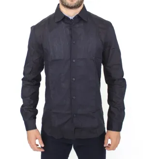 Black Slim Fit Cotton Casual Shirt Top