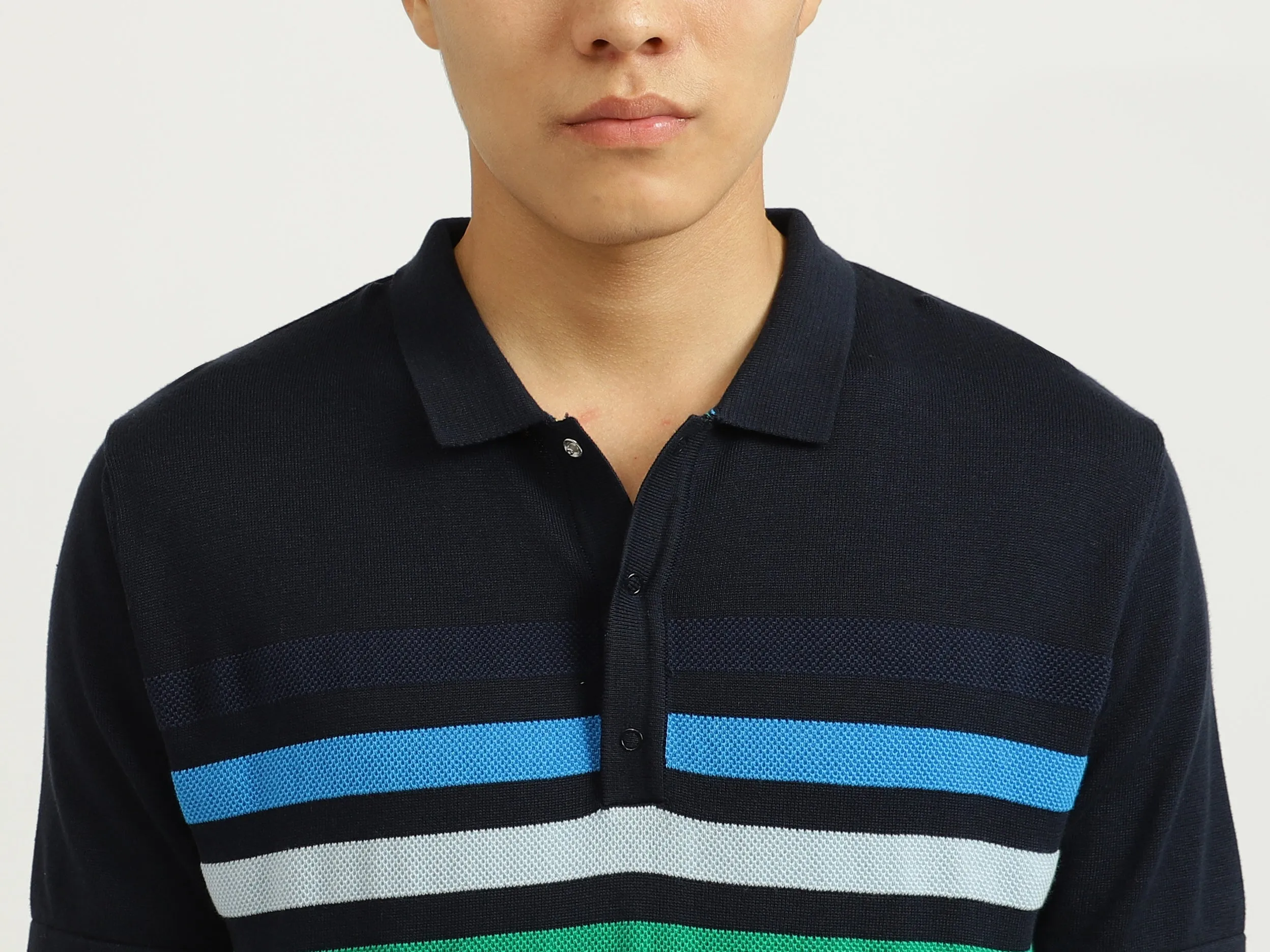 Black Striped Polo T-Shirt