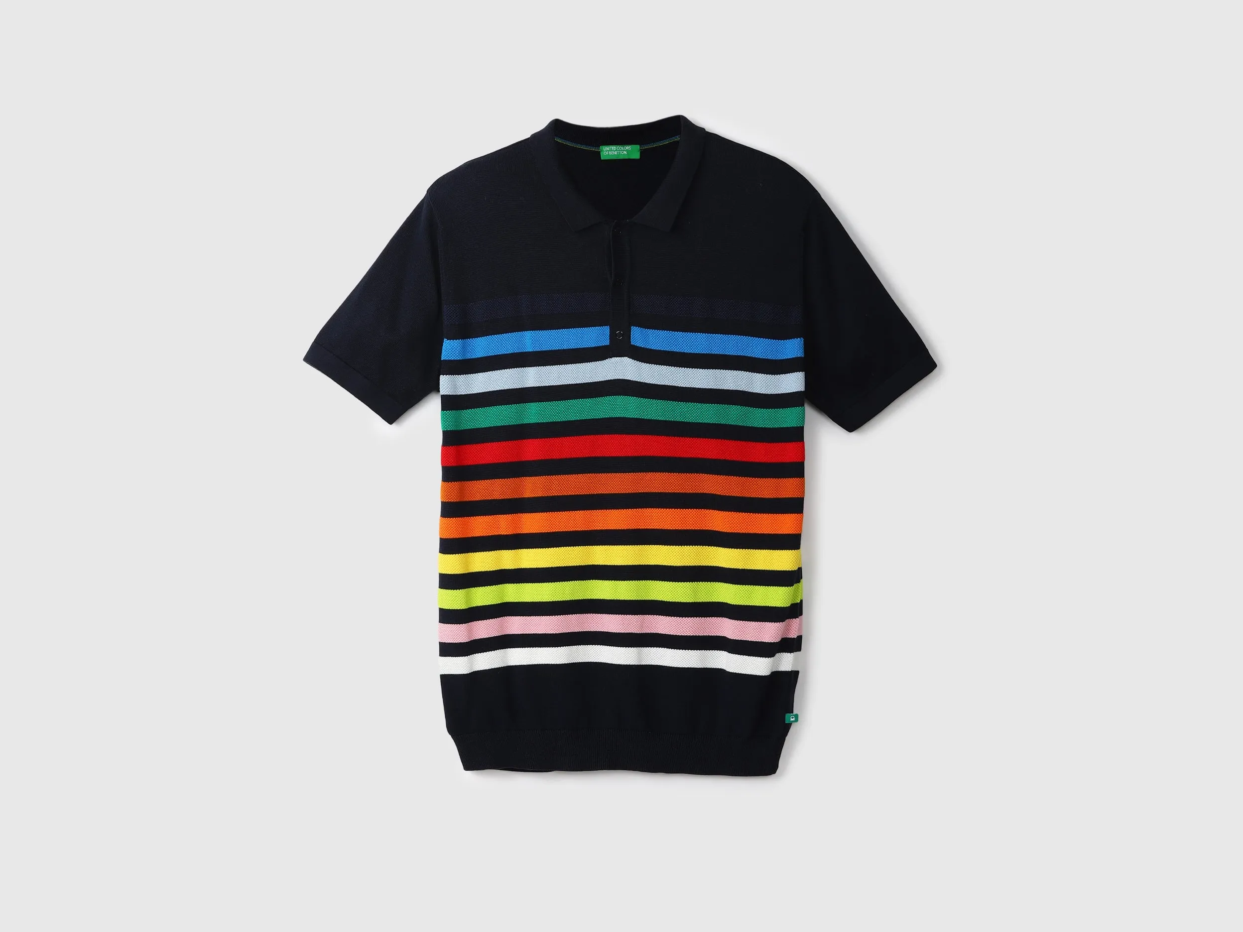 Black Striped Polo T-Shirt