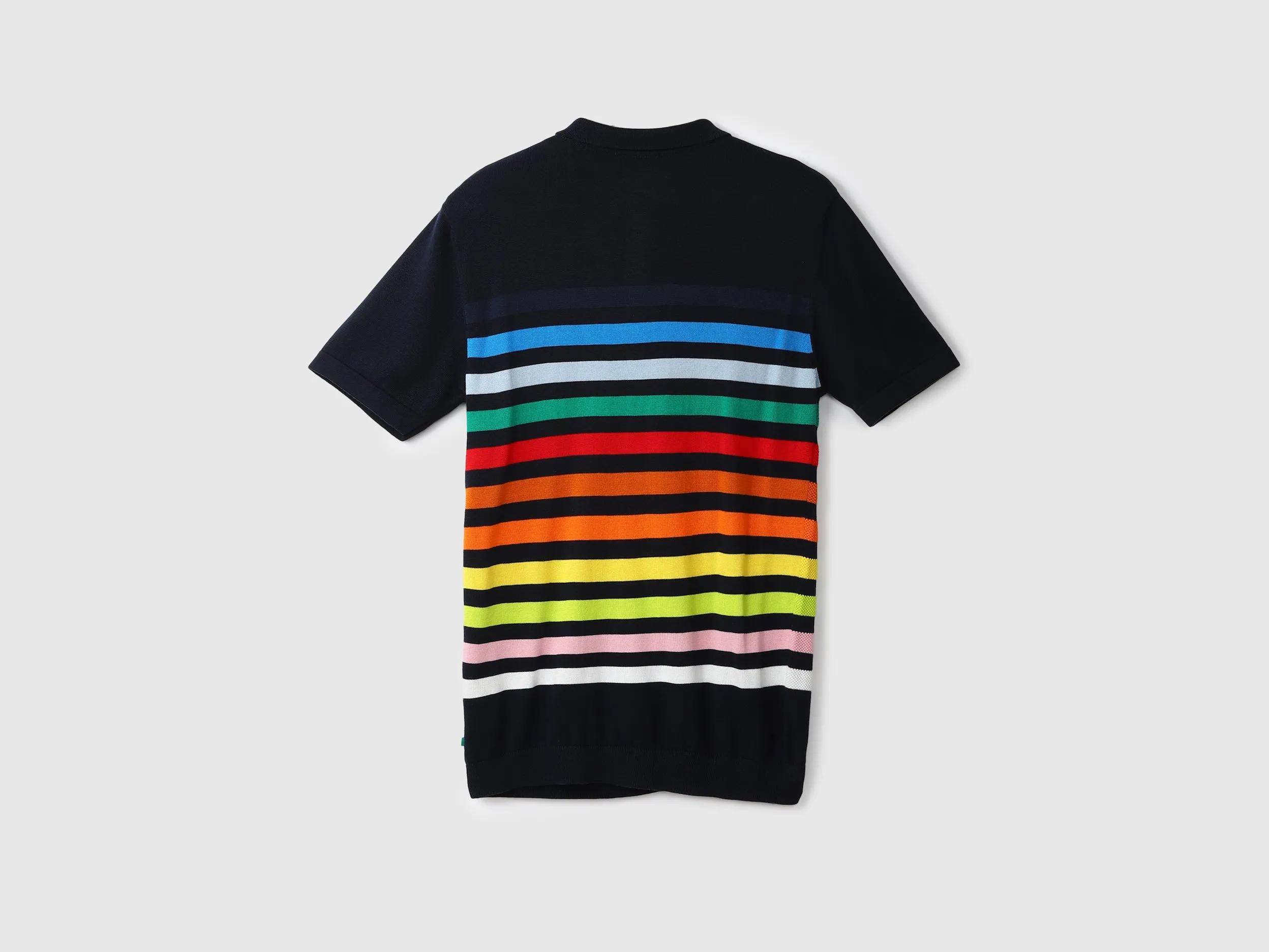 Black Striped Polo T-Shirt