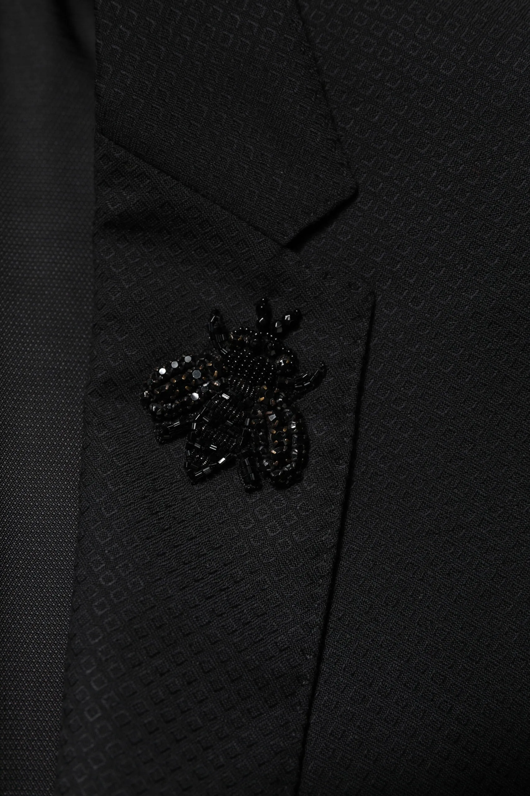 Black Wool Single Breasted 2 Piece Suit
