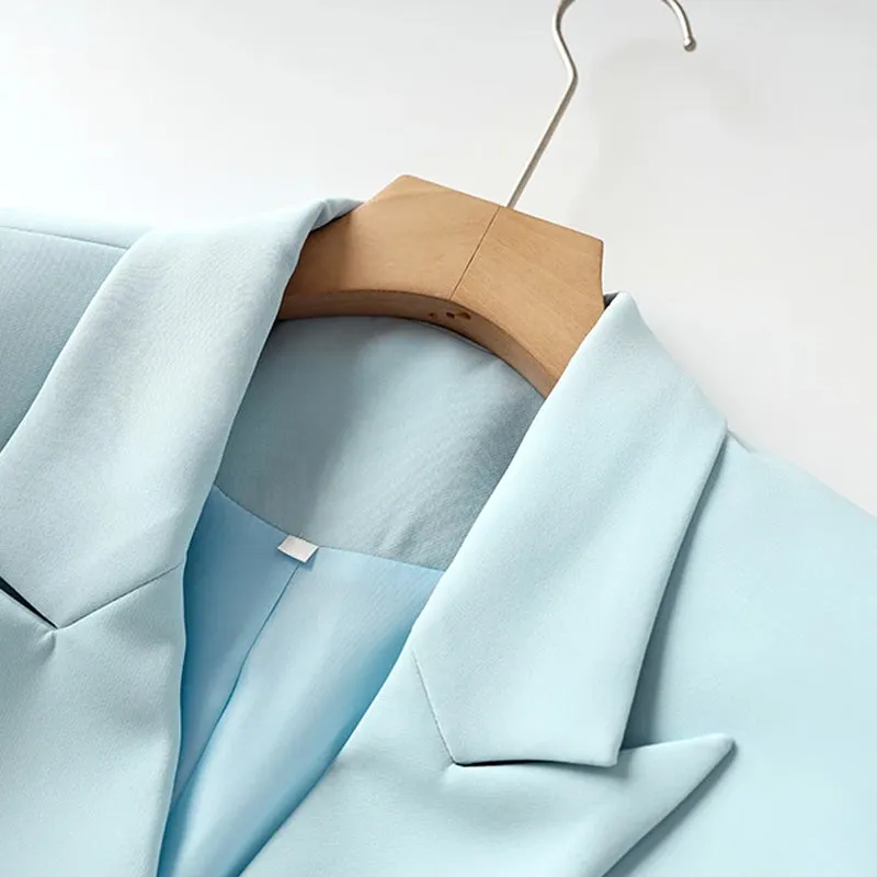 Blazer Belle™ | Women's Blazer and Skirt Set | Tailored Fit, Double-Breasted Jacket & Belted Short Skirt