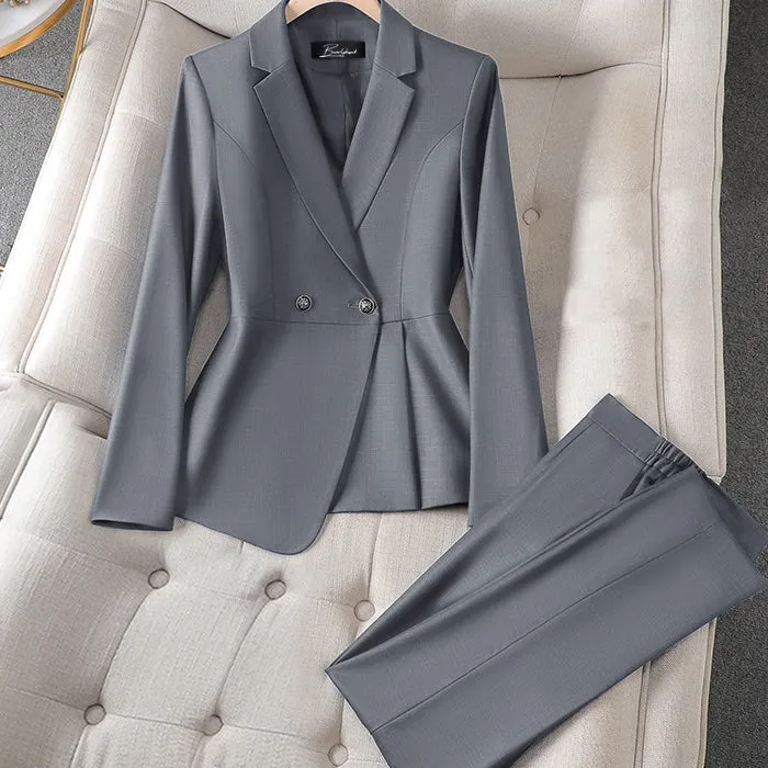 Blazer Elise™ | Women's Tailored Suit Set | Double-Breasted Blazer & Slim Fit Trousers, Professional Formal Wear