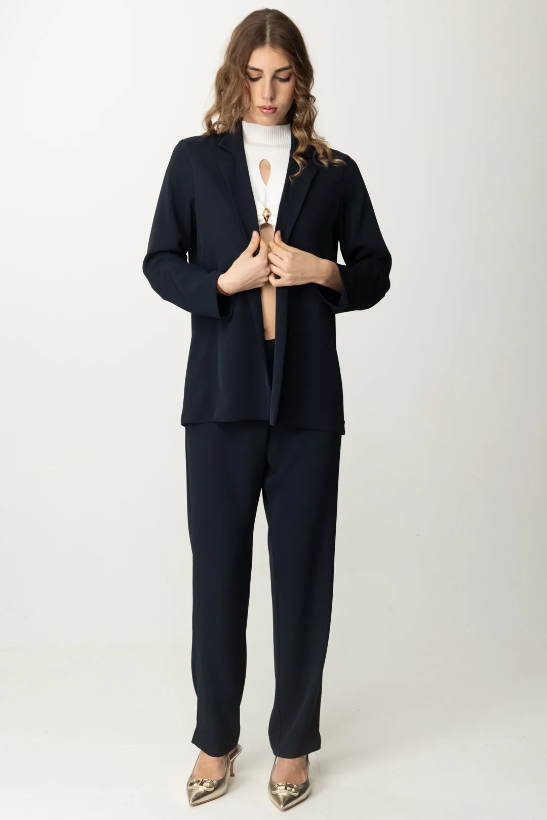 Blazer Monopetto Dal Taglio Fluido