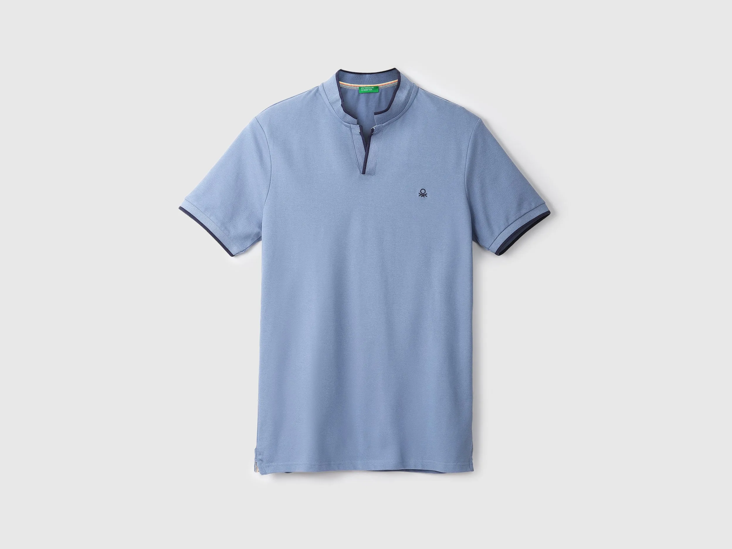 Blue Johnny Collar T-Shirt