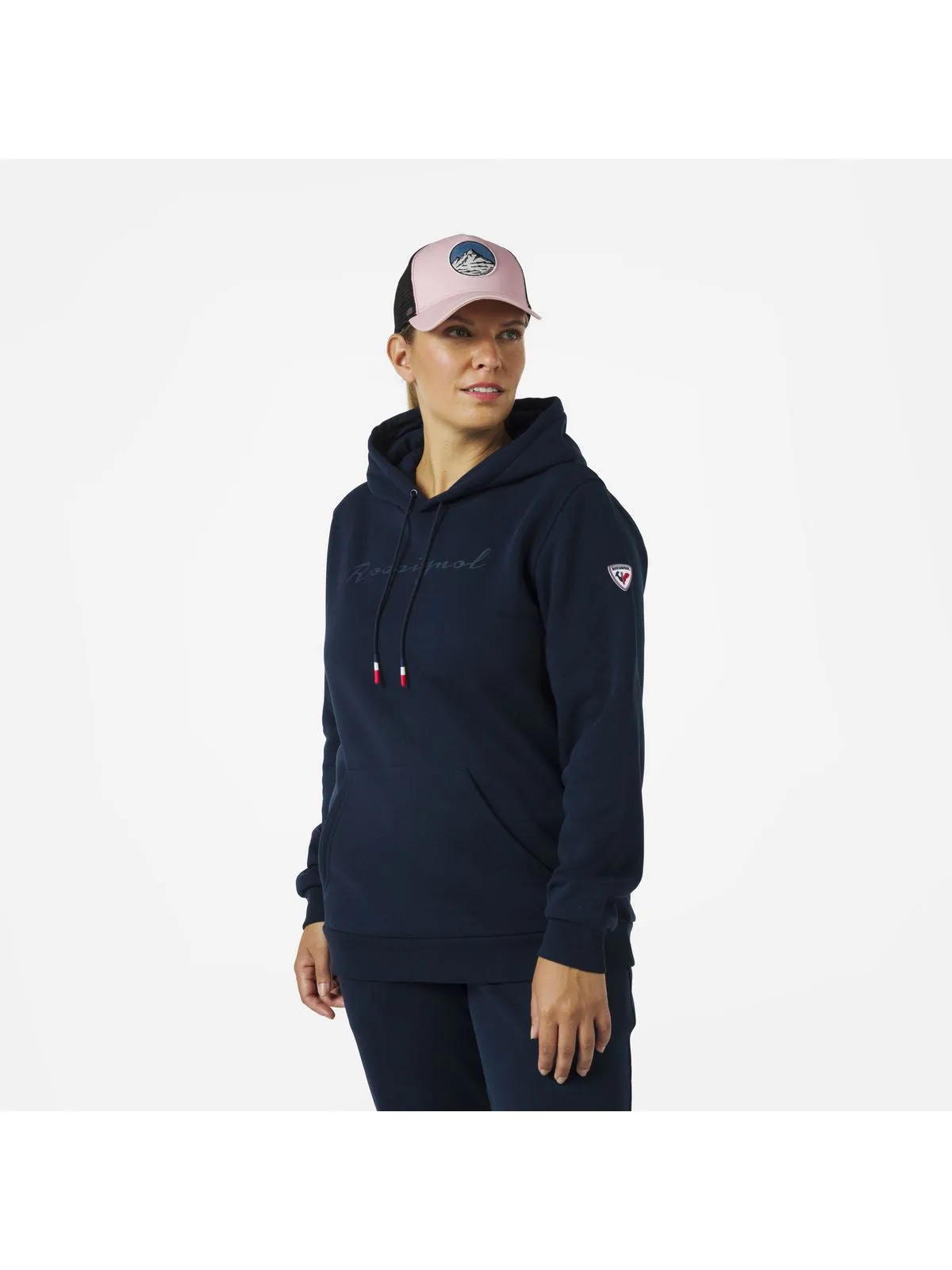 Bluza damska Rossignol W LOGO SWEAT HOOD FL granatowy