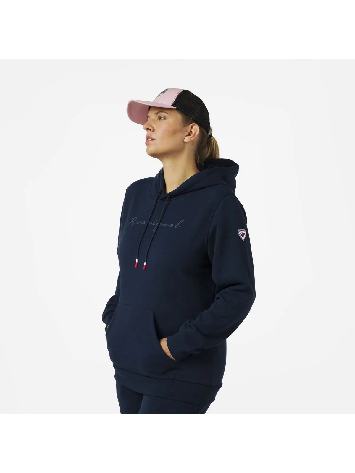 Bluza damska Rossignol W LOGO SWEAT HOOD FL granatowy