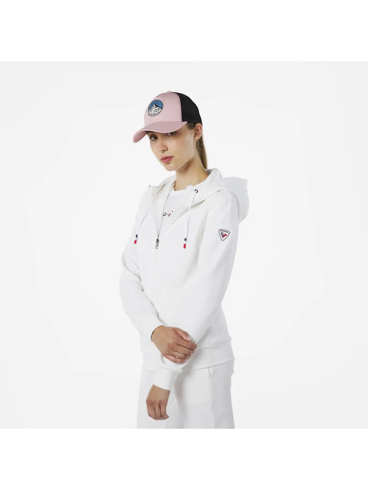 Bluza Rossignol W LOGO SWEAT FZ HOOD FL biały